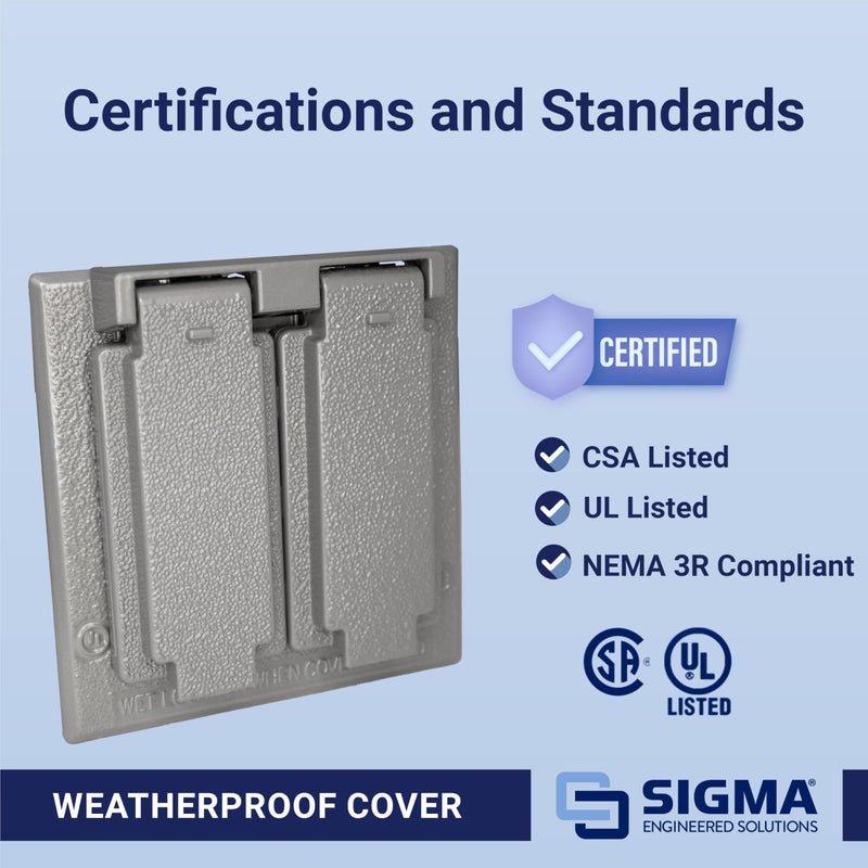 Sigma Electric 14345 2-Gang Duplex Cover, Grey , Gray - Image 4